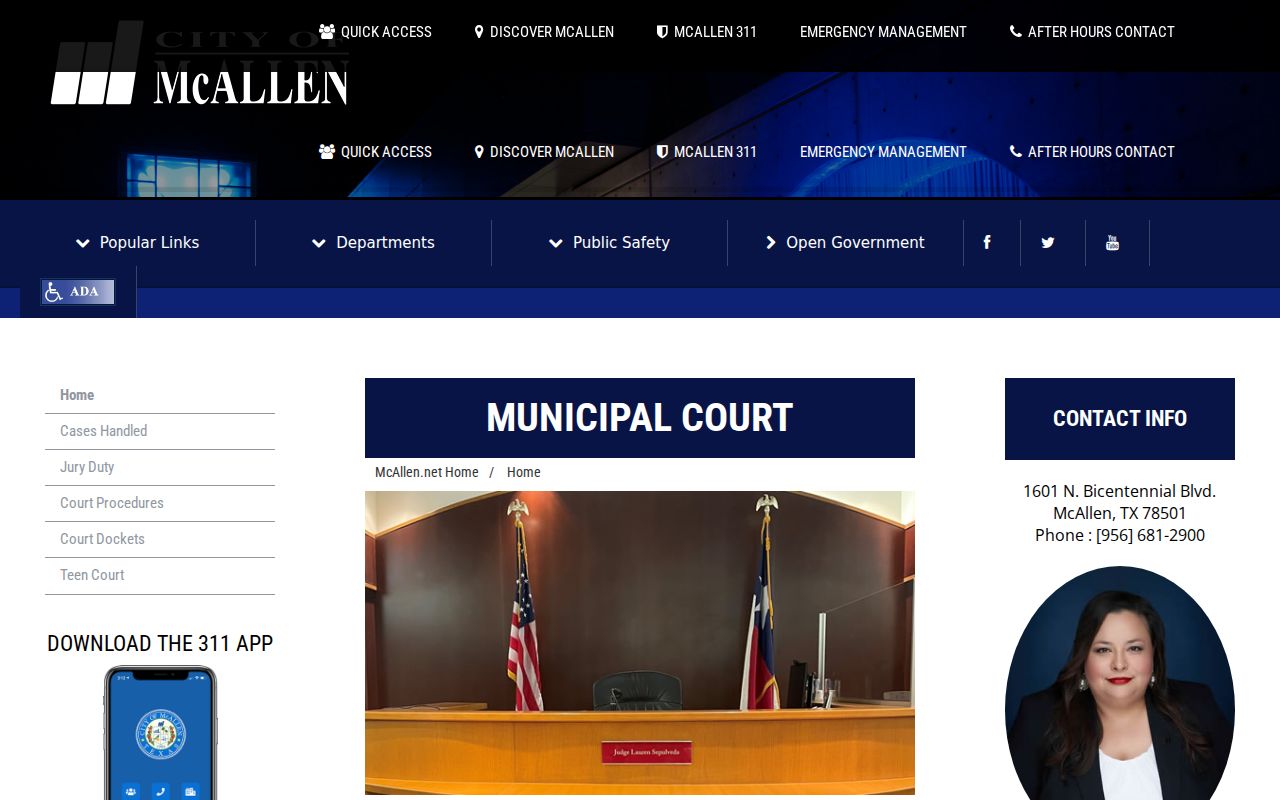 McAllen court docket Municipal Court information page