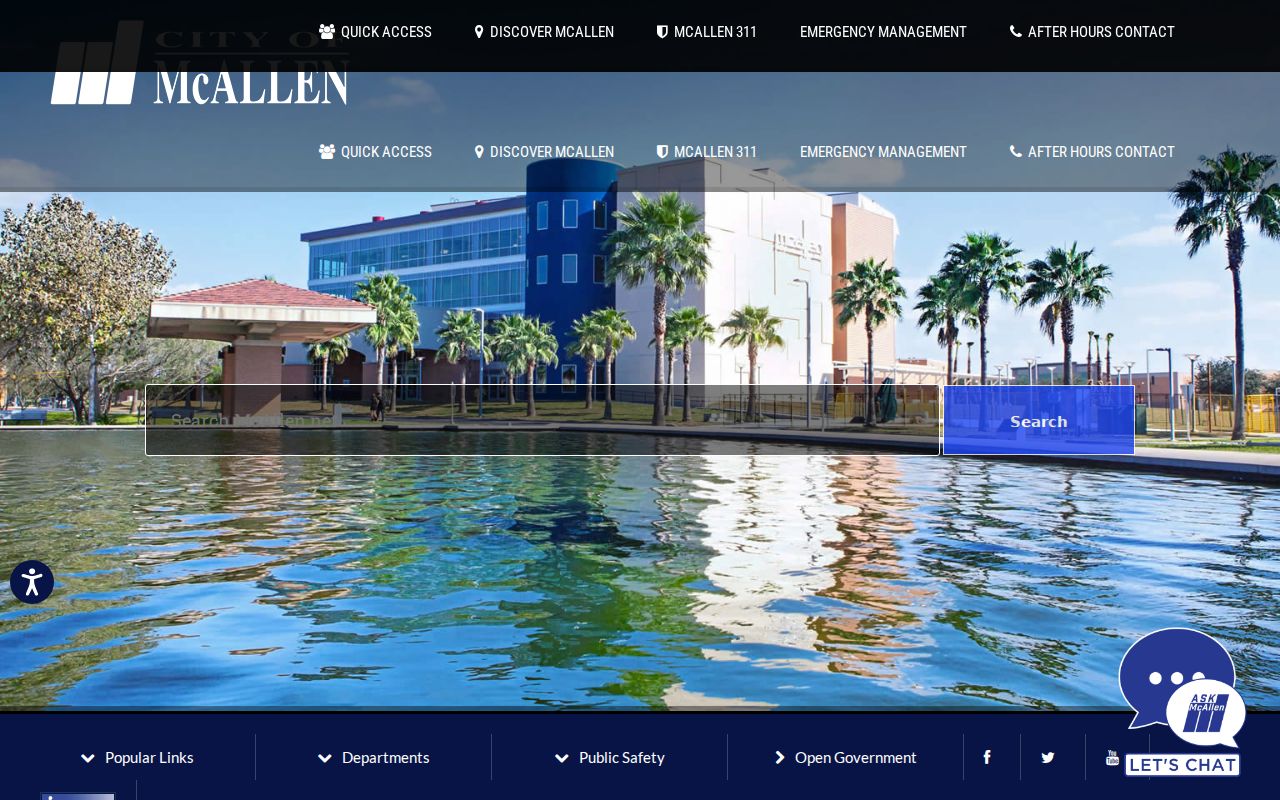 Official McAllen website supporting McAllen court docket access